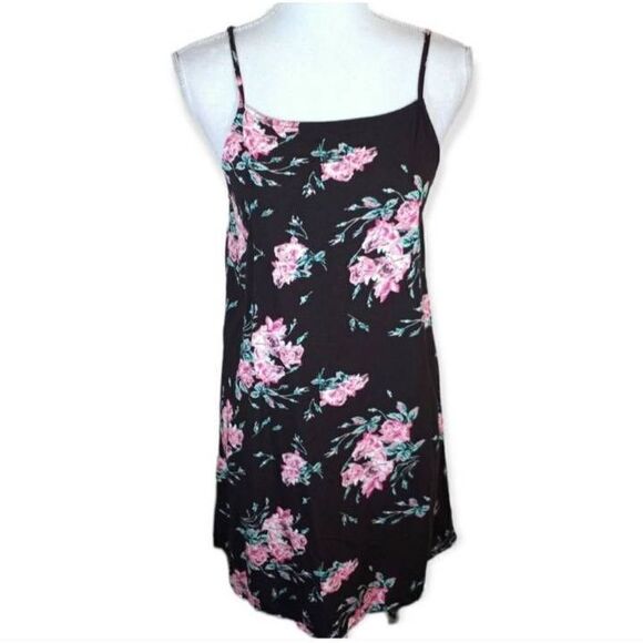 VANS BLACK & PINK FLORAL DRESS SZ.S EUC. - Picture 2 of 7